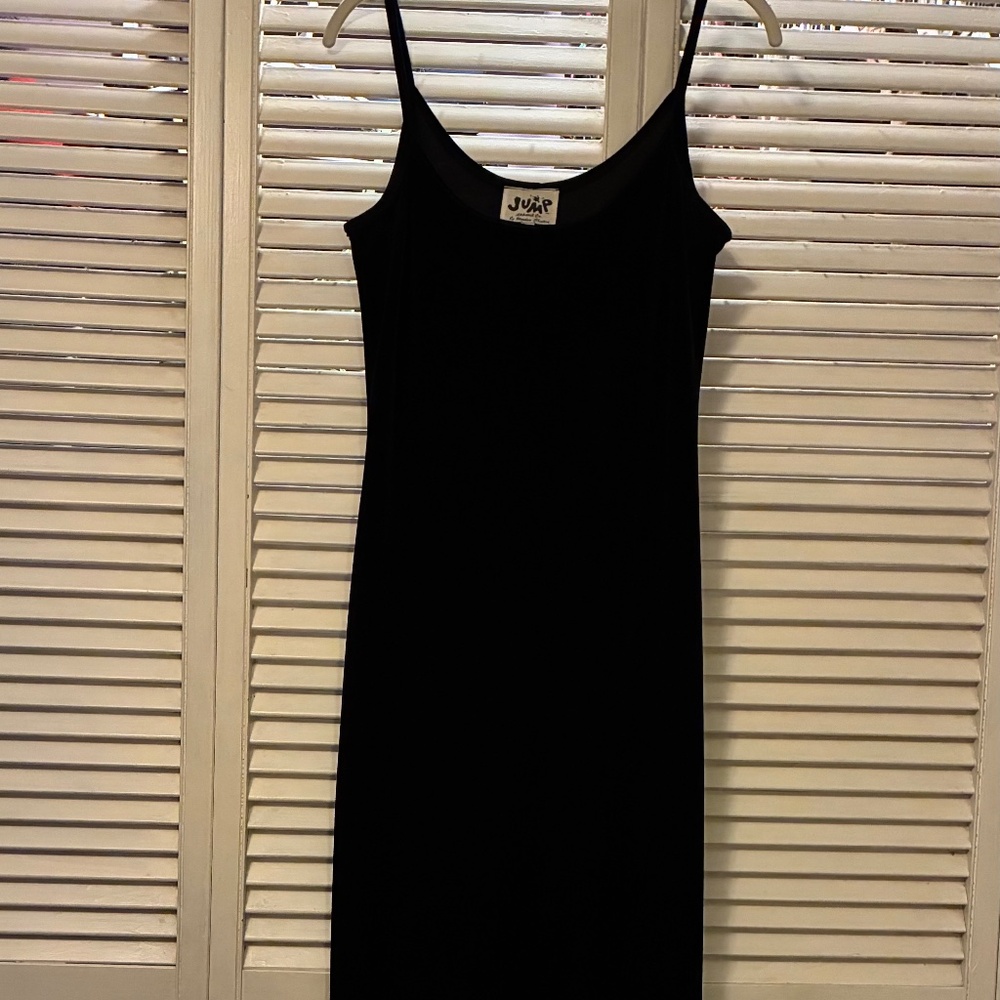 Long black velvet dress